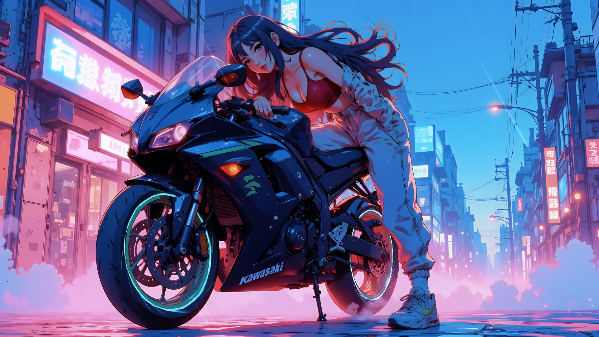 biker-girl-with-kawasaki-ninja-4k