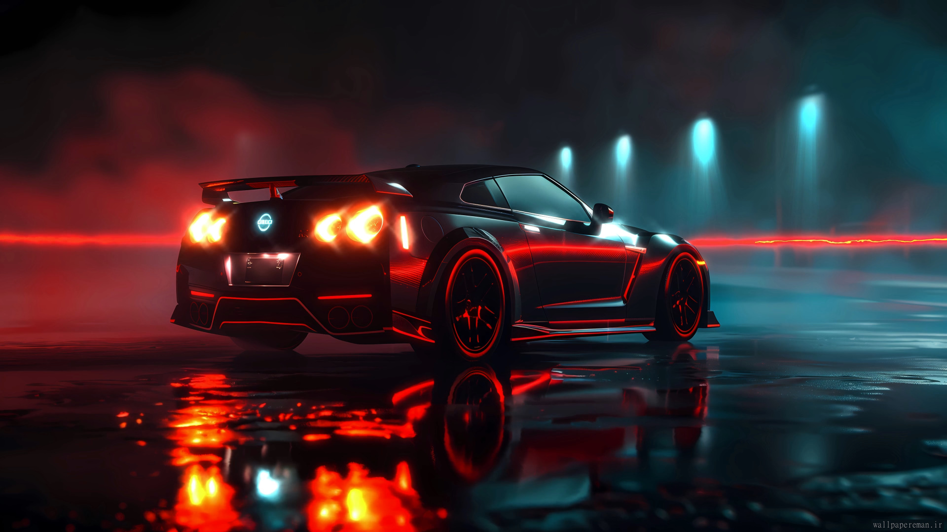 black-and-red-nissan-gtr-4k