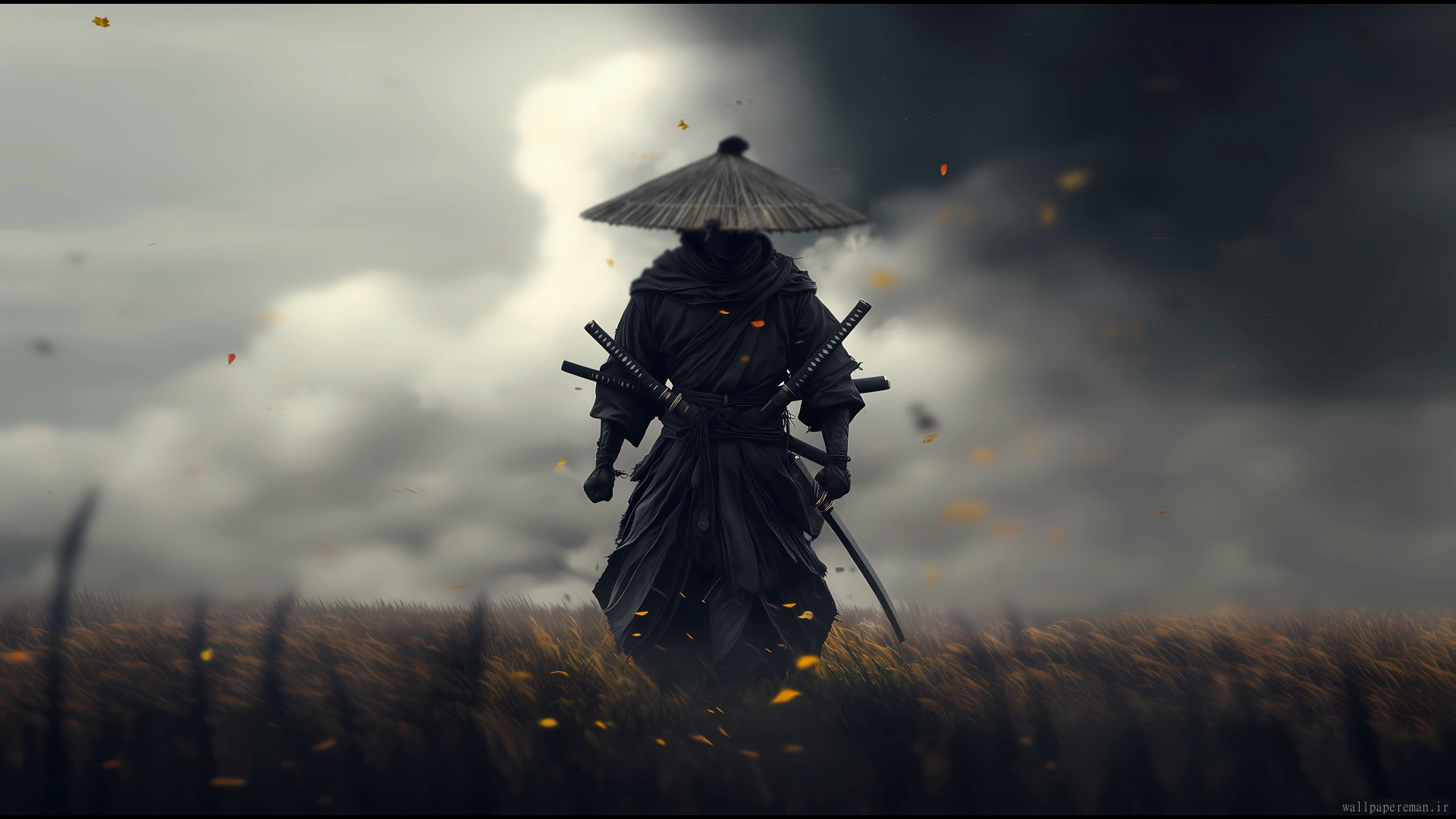 dark-samurai-in-meadow-4k
