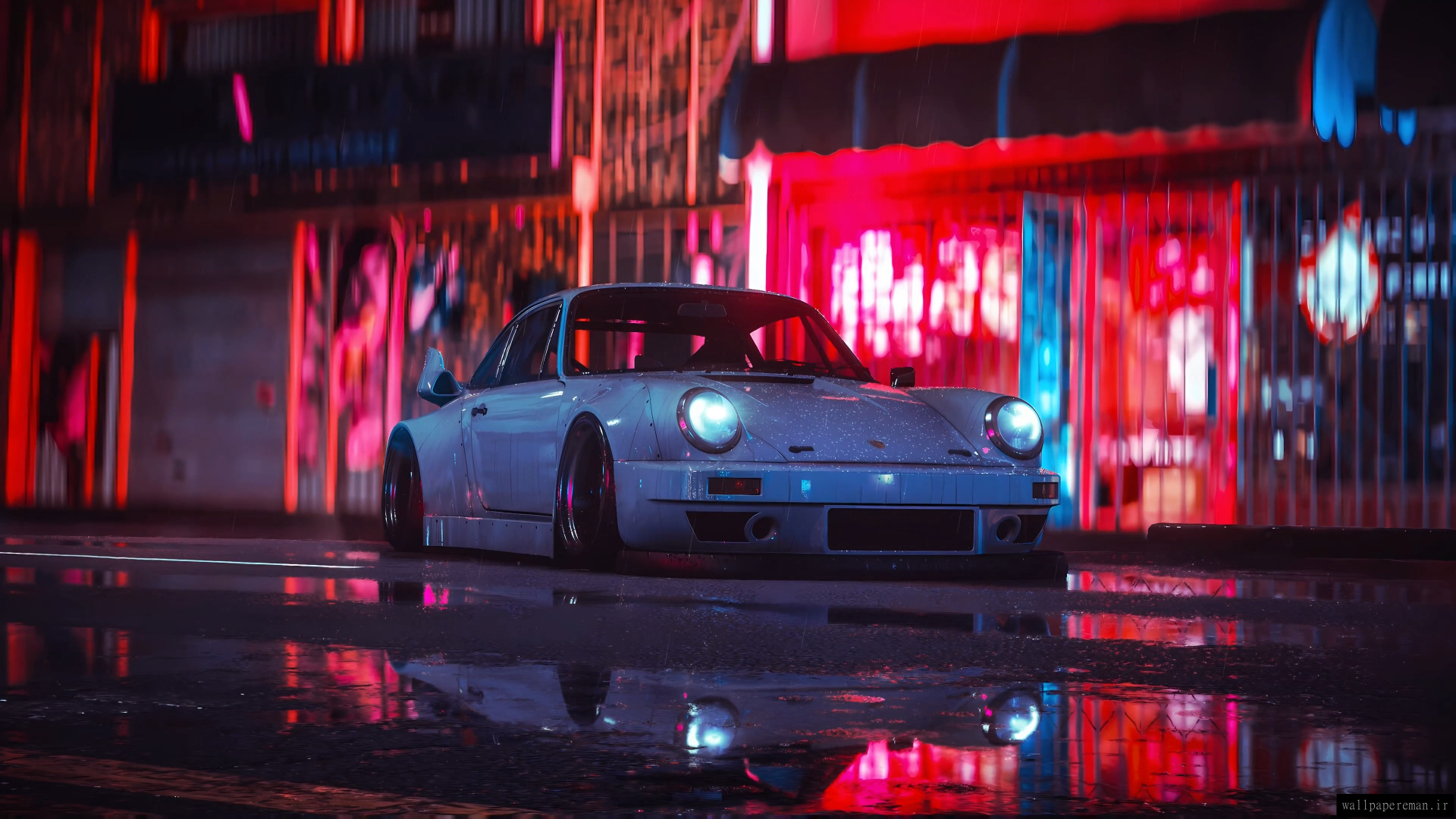 neon-porsche-4k