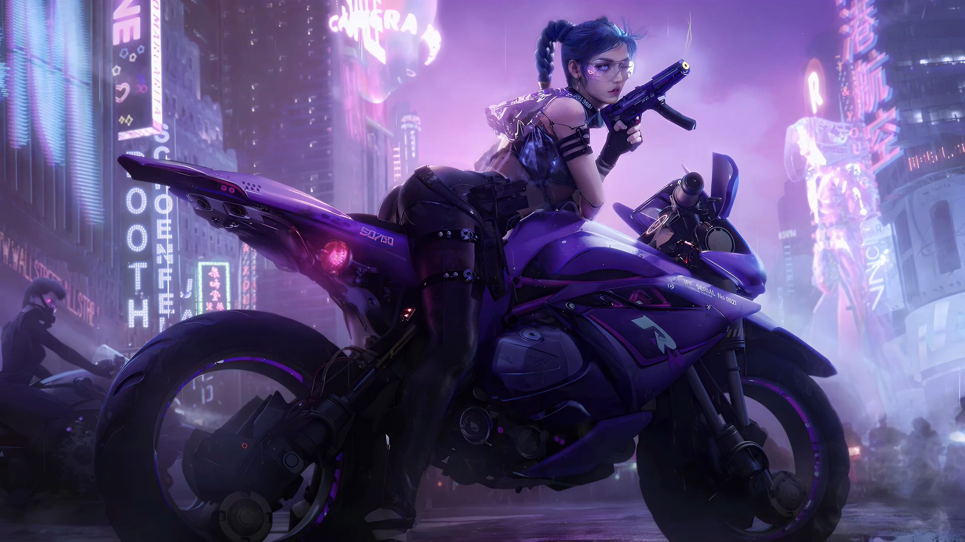 purple-biker-girl-4k