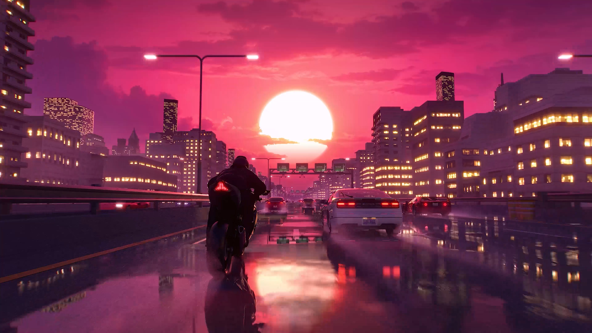 riding-between-cars-4k